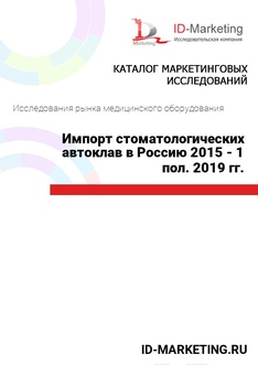 Импорт стоматологических автоклав в Россию 2015 - 1 пол. 2019 гг.