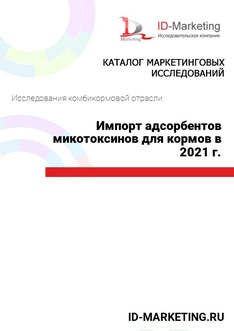 Импорт адсорбентов микотоксинов для кормов в 2021 г.