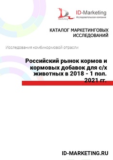 Российский рынок кормов и кормовых добавок для с/х животных в 2018 - 1 пол. 2021 гг.