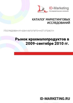 Рынок крахмалопродуктов в 2009-сентябре 2010 гг.