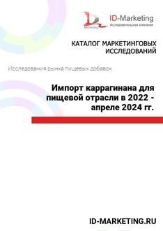 Импорт каррагинана для пищевой отрасли в 2022 - апреле 2024 гг.