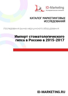 Импорт стоматологического гипса в Россию в 2015-2017 гг.