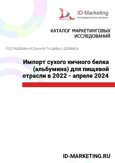 Импорт сухого яичного белка (альбумина) для пищевой отрасли в 2022 - апреле 2024 гг.