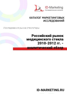 Российский рынок медицинского стекла 2010-2012 гг. - аналитический обзор
