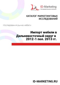 Импорт мебели в Дальневосточный округ в  2012-1 пол. 2013 гг.