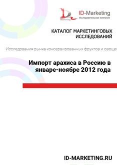 Импорт арахиса в Россию в январе-ноябре 2012 года