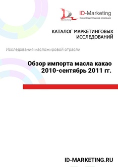 Обзор импорта масла какао 2010-сентябрь 2011 гг.