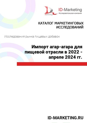 Импорт агар-агара для пищевой отрасли в 2022 - апреле 2024 гг.