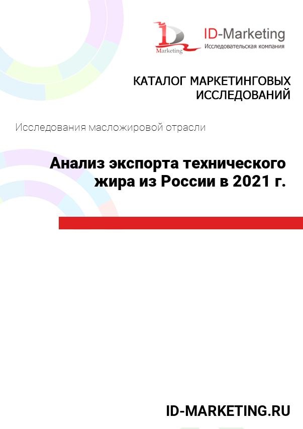 Анализ экспорта технического жира из России в 2021 г.