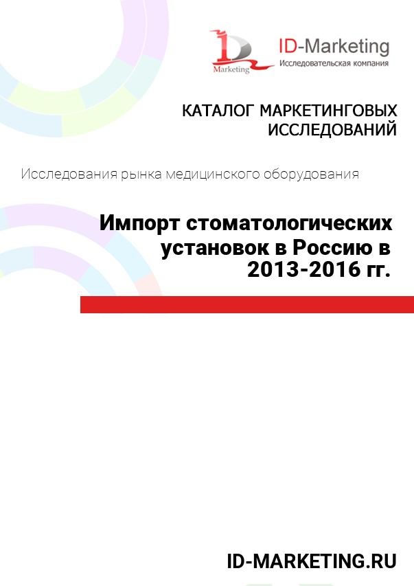 Импорт стоматологических установок в Россию в 2013-2016 гг.